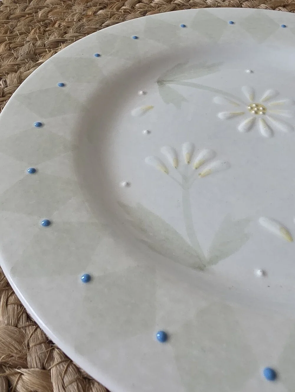 4 VTG Block Basics Floral Loves Me by Deb Mores Salad Plates 1999 Hand Painted